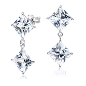 Square CZ Ear Studs ECS-17